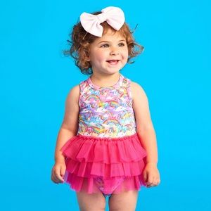 NWOT Lisa Frank® Markie™ Magic Racerback Tulle Skirt Bodysuit